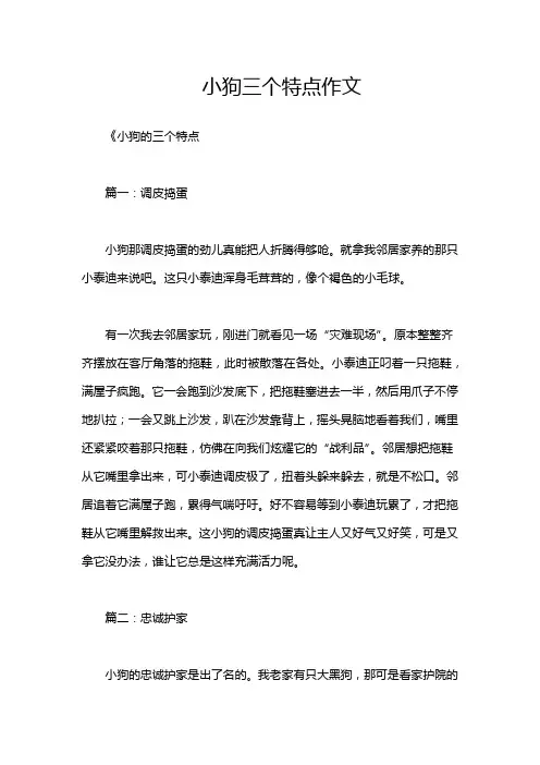 小狗三个特点作文