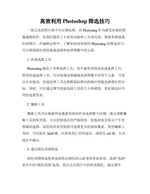 高效利用Photoshop筛选技巧