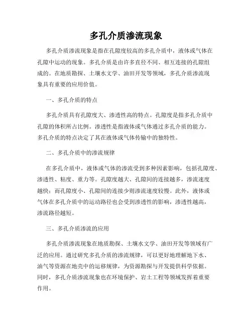 多孔介质渗流现象