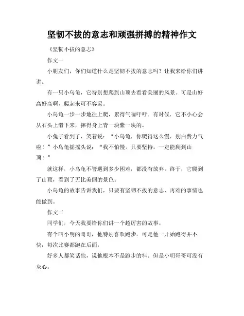坚韧不拔的意志和顽强拼搏的精神作文