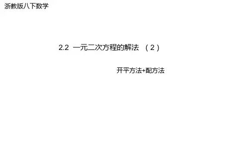 浙教版数学八年级下册《开平方法—配方法(1)》课件