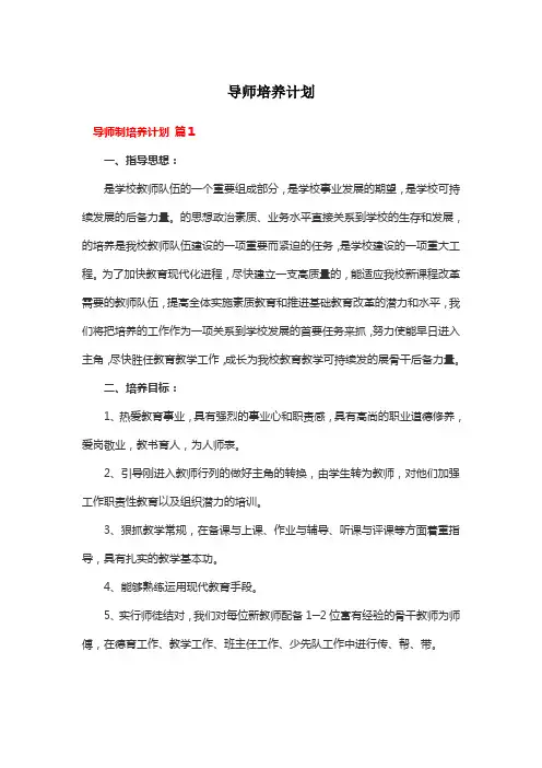 导师培养计划