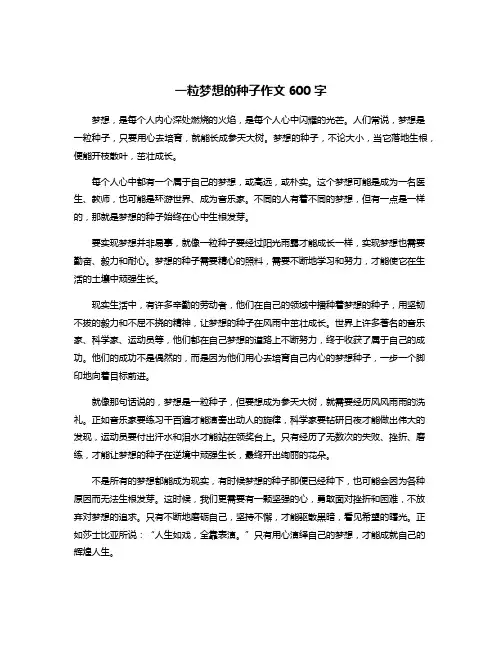 一粒梦想的种子作文600字