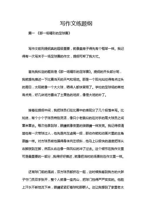写作文练题纲