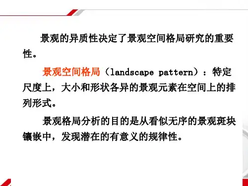 第4章景观空间结构与景观异质性