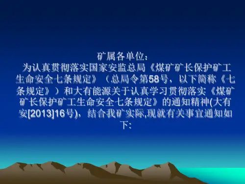 煤矿矿长保护矿工生命安全七条规定 (1)