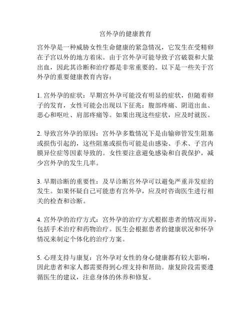 宫外孕的健康教育