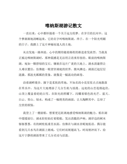 喀纳斯湖游记散文