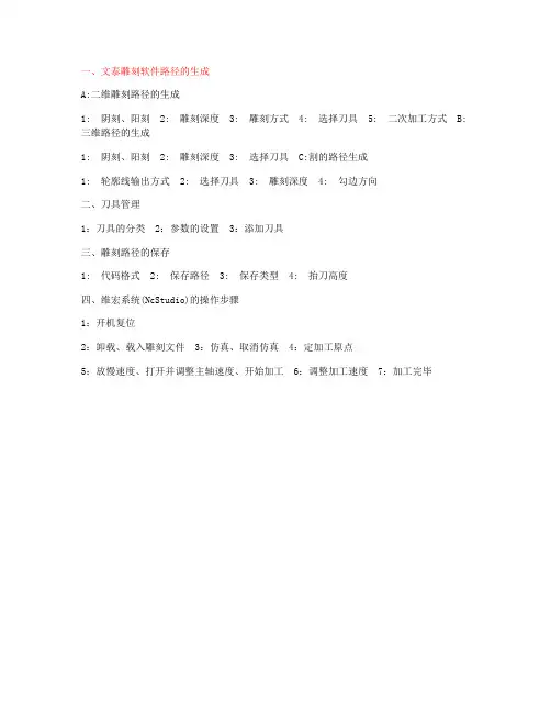 雕刻的操作程序