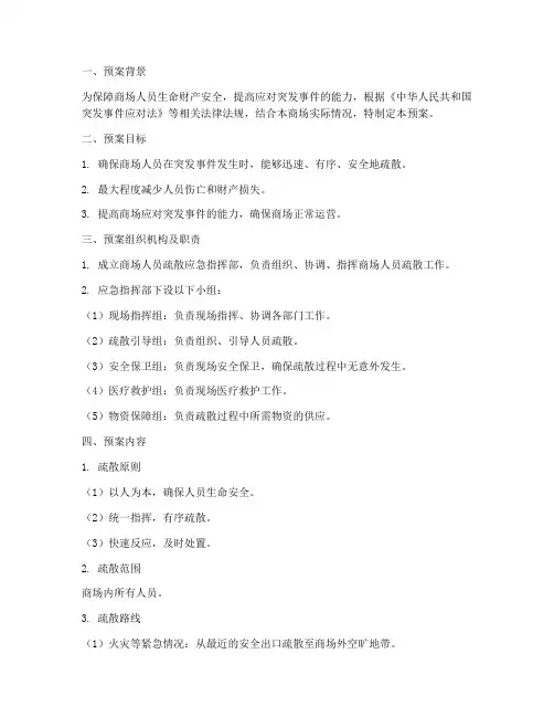商场人员疏散应急预案