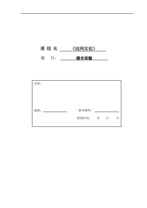 计算机网络--组网实验