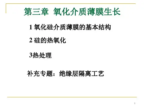 第三章氧化及热处理