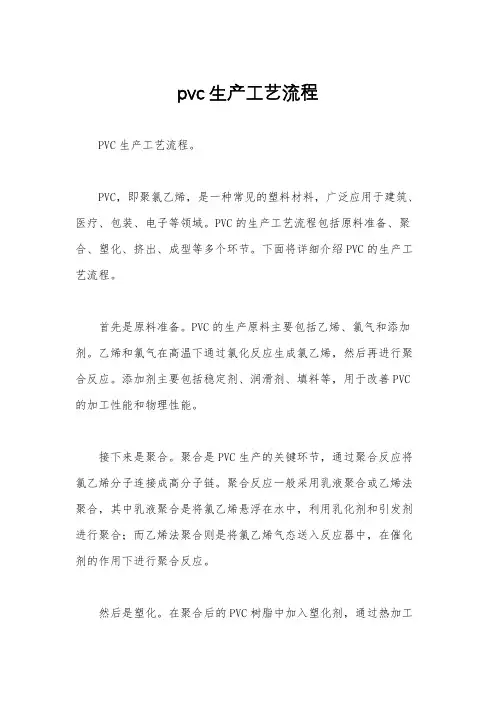 pvc生产工艺流程