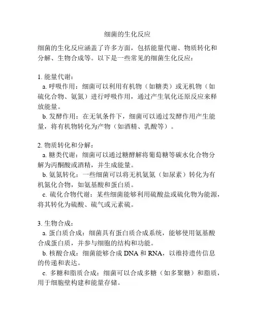 细菌的生化反应
