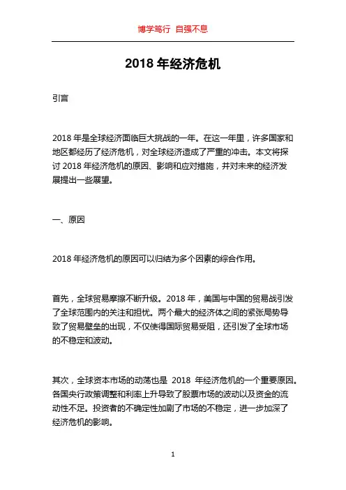 2018年经济危机