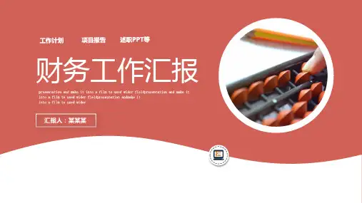 财务数据分析工作报告PPT模板