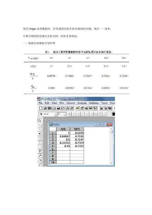 使用Origin处理绘制多条直曲线的问题