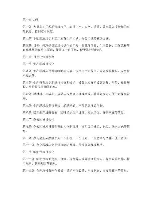 工厂现场目视化管理制度