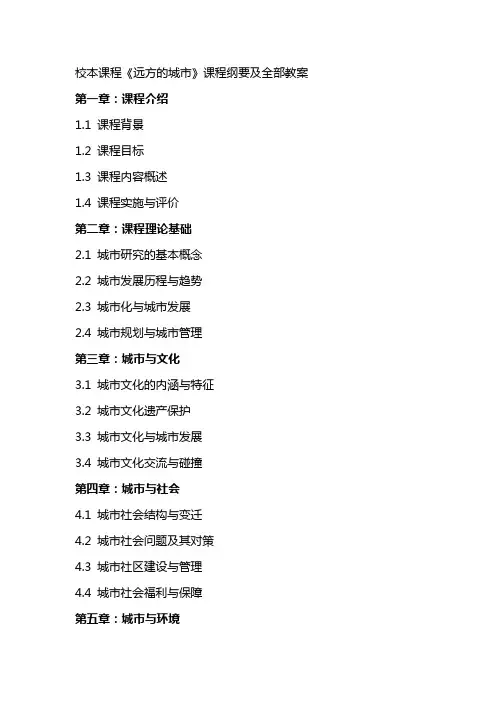 校本课程《远方的城市》课程纲要及全部教案