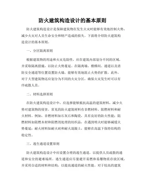防火建筑构造设计的基本原则