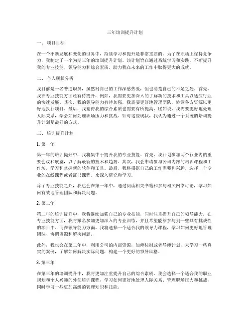 三年培训提升计划