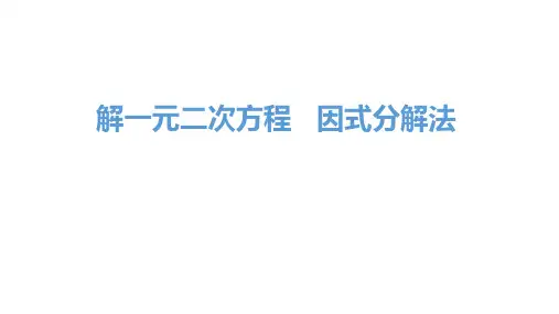人教版九年级数学上册21.2解一元二次方程因式分解法  课件(共19张PPT)
