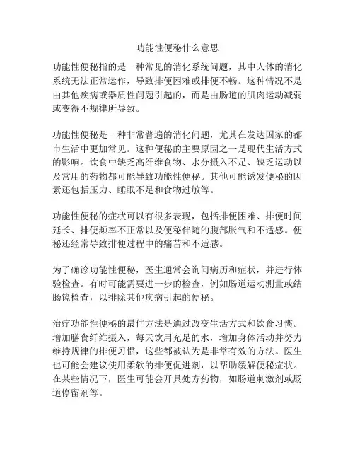 功能性便秘什么意思