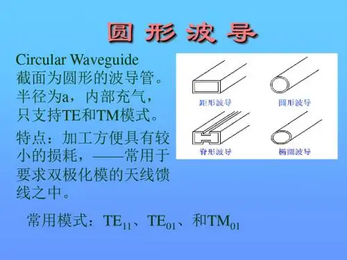 圆形波导的理论分析和特性 28页PPT文档