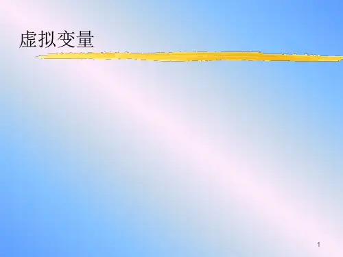 spss第八章虚拟变量
