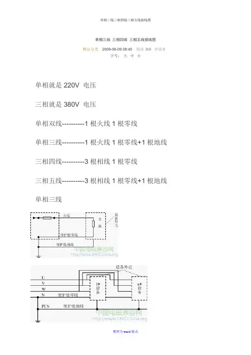 单相三线三相四线三相五线接线图