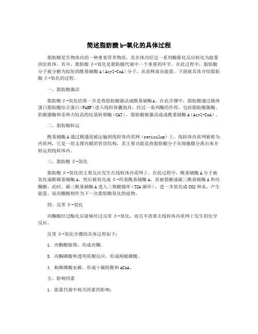 简述脂肪酸b-氧化的具体过程