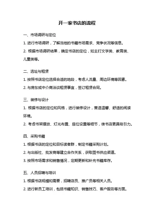 开一家书店的流程