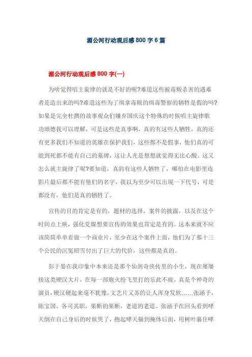 湄公河行动观后感800字6篇