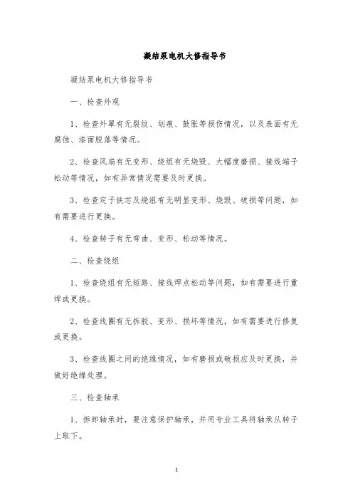 凝结泵电机大修指导书
