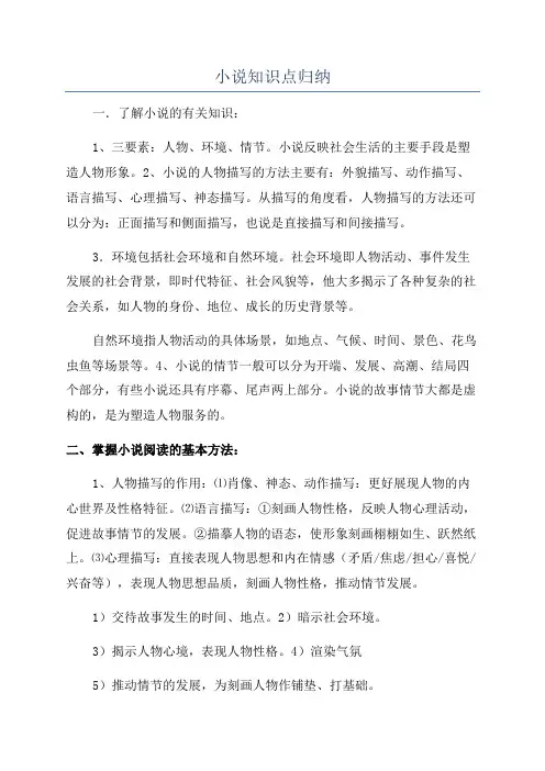 小说知识点归纳