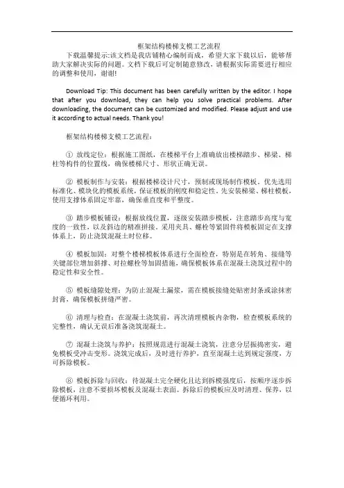 框架结构楼梯支模工艺流程