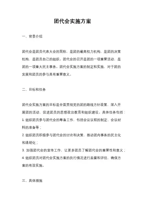 团代会实施方案
