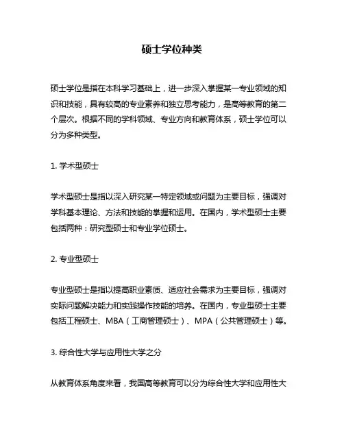 硕士学位种类