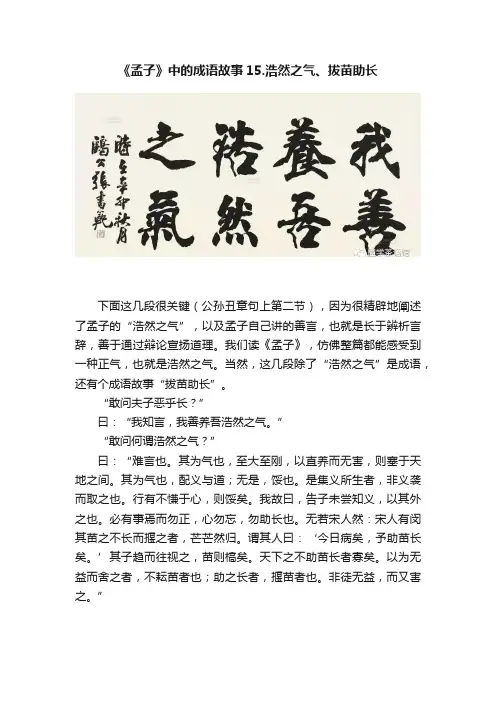 《孟子》中的成语故事15.浩然之气、拔苗助长