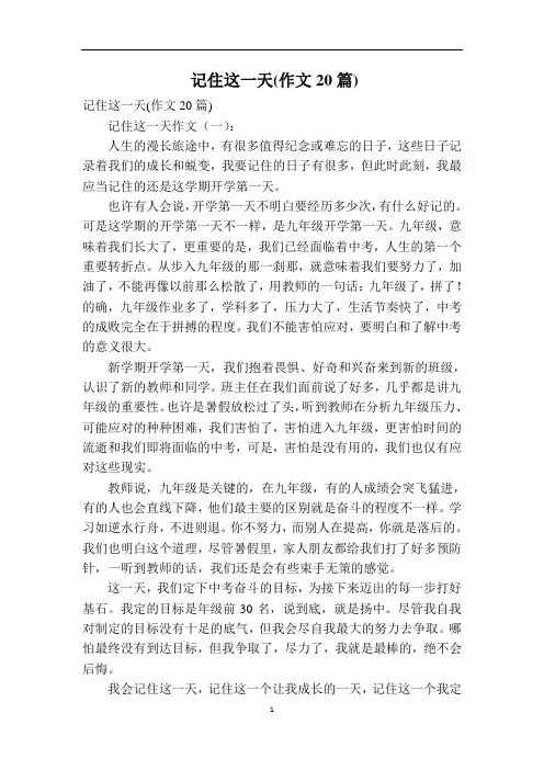 记住这一天(作文20篇)