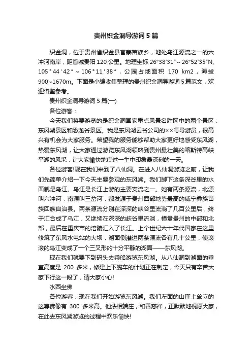 贵州织金洞导游词5篇
