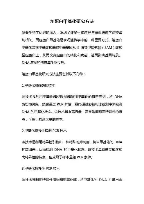 组蛋白甲基化研究方法