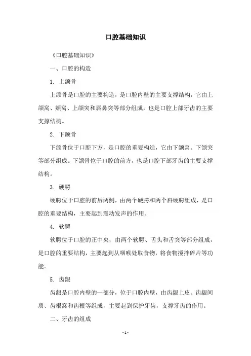 口腔基础知识