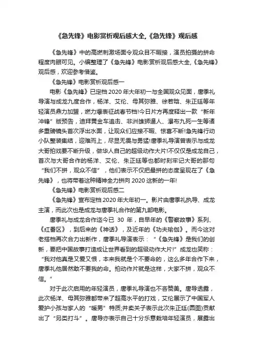 《急先锋》电影赏析观后感大全,《急先锋》观后感