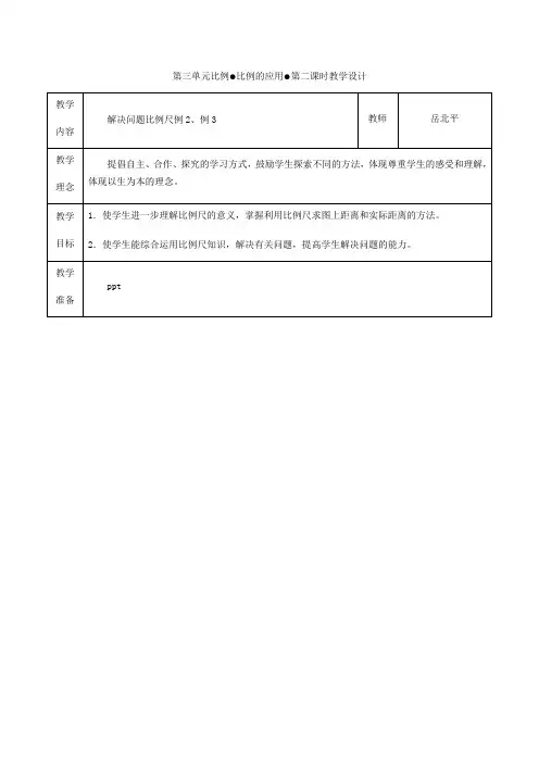 数学人教版六年级下册比例尺的应用例2、例3
