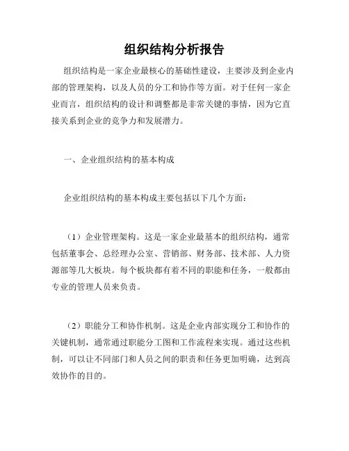 组织结构分析报告