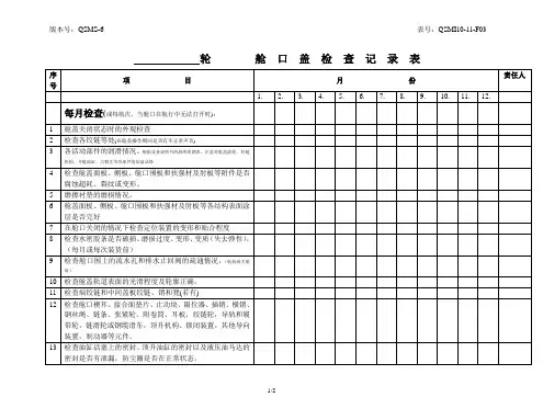 QSMI10-11-F03 舱口盖检查记录表