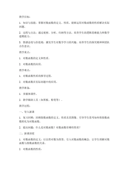 高中对数数学教案设计模板