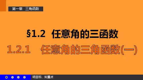 高中数学人教版A版必修4《任意角的三角函数》优质PPT课件