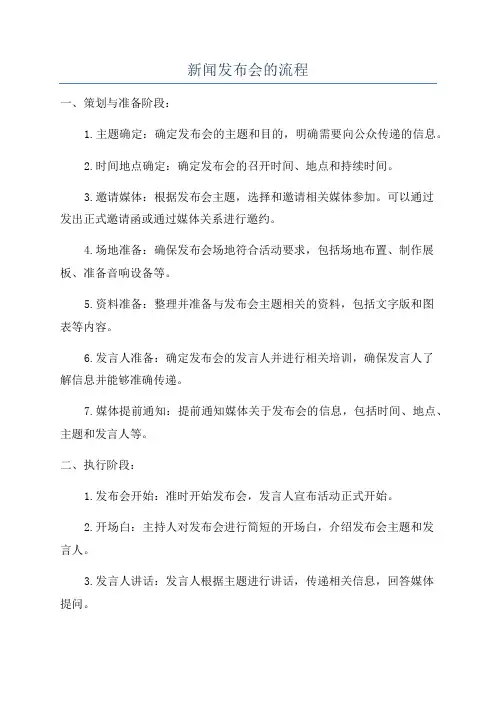 新闻发布会的流程